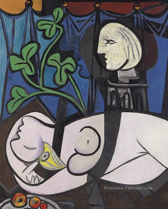 Feuilles vertes nues et buste 1932 cubisme Pablo Picasso Peintures à l'huile
